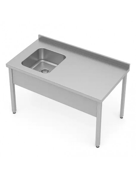 120 Cm Paslanmaz Evyeli Tezgah - Taban Rafsız, Sağ-Sol Yön