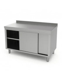 100 Cm Paslanmaz Dolaplı Çalışma Tezgahı – Ara Raflı (60 Cm Derinlik, 430 Kalite)