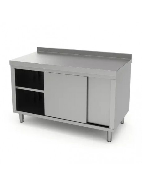 140 Cm Paslanmaz Dolaplı Çalışma Tezgahı – Ara Raflı (60 Cm Derinlik, 430 Kalite)