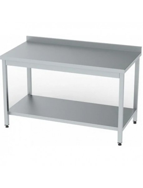 140 Cm Paslanmaz Çalışma Tezgahı - Taban Raflı (60 Cm)