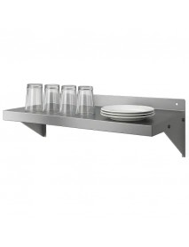 100 Cm Paslanmaz Tek Katlı Duvar Rafı (430 Kalite)